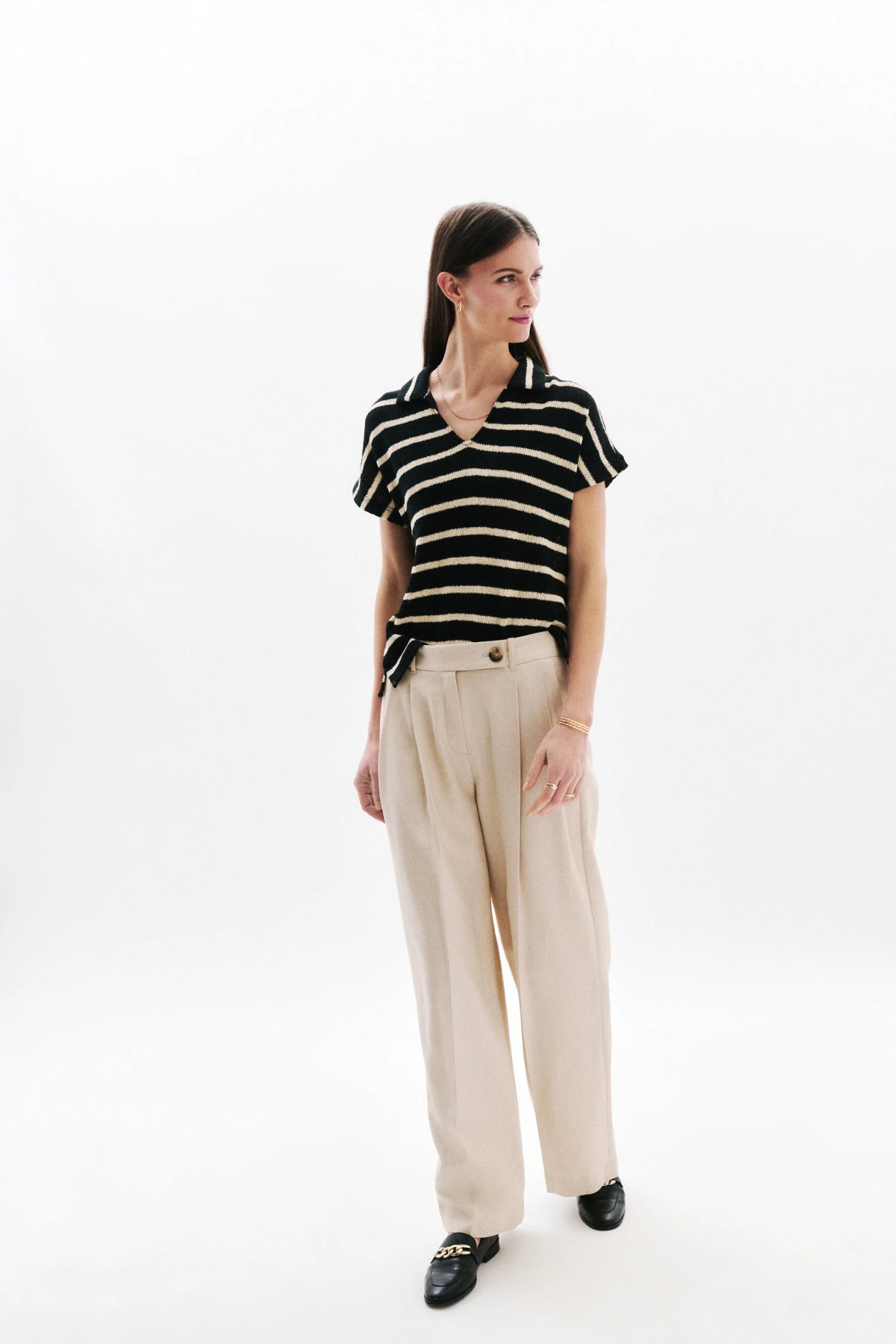 Striped Short Sleeve Polo Shirt Gallery