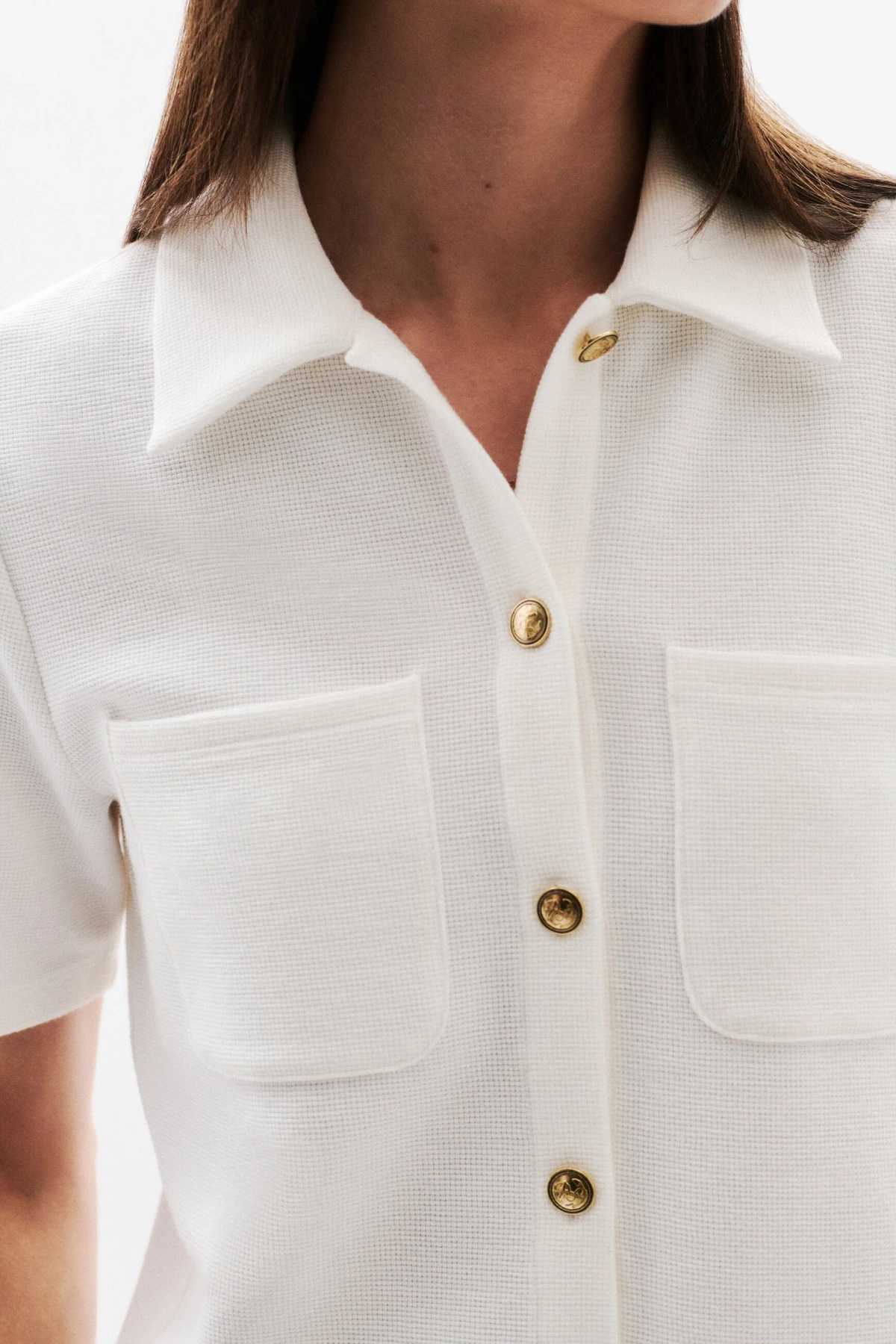 Short Sleeve Shirt with Gold Buttons Gallery