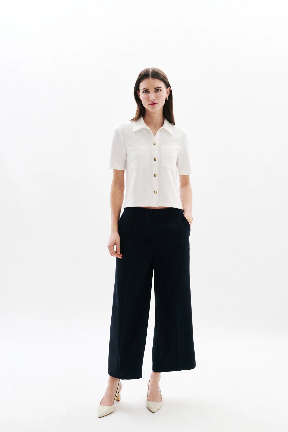 Short Sleeve Shirt with Gold Buttons Gallery