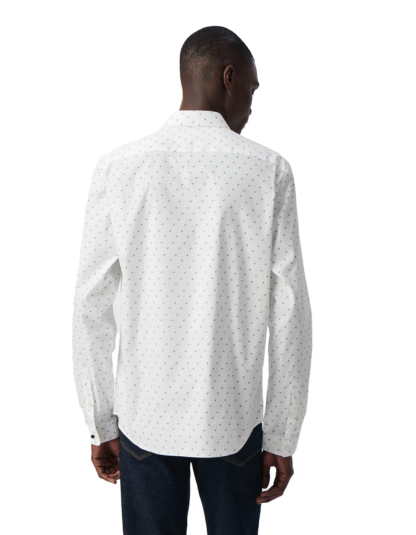 SLIM white shirt with minimalist moon print Gallery