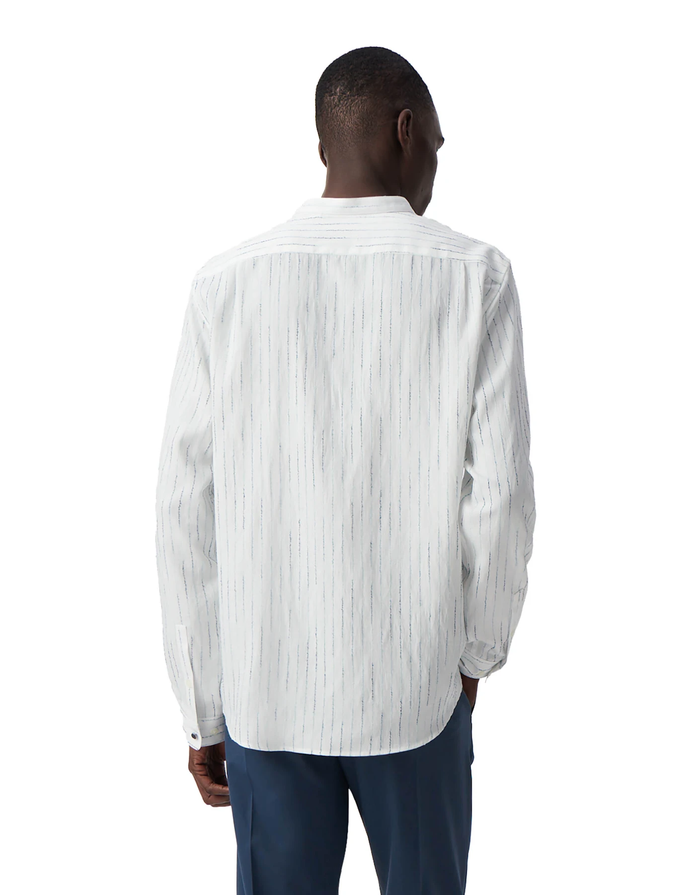 REGULAR white embroidery storm stripes shirt Gallery