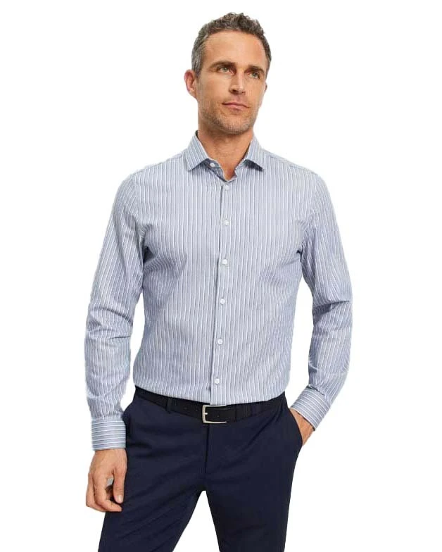 Body Fit Long Sleeve Striped Shirt Gallery