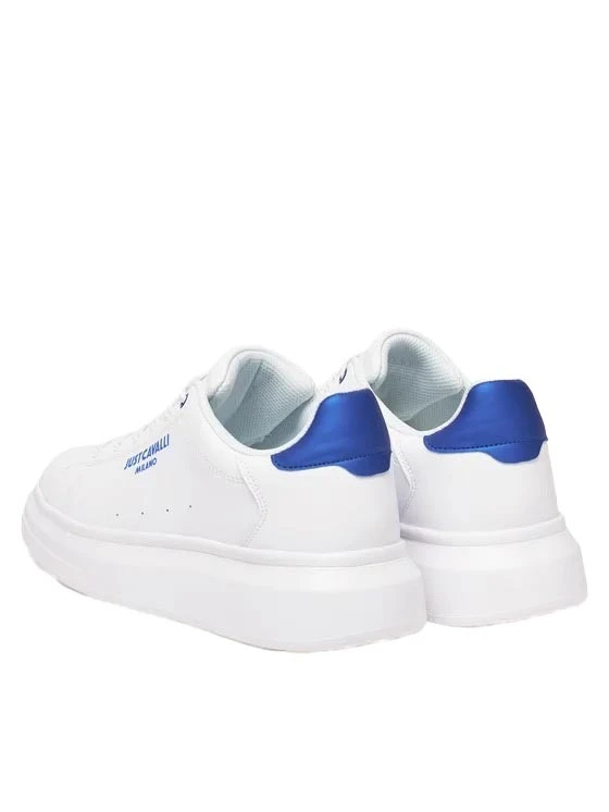 Lace-Up Sneakers with Platform Sole and Blue Detail Gallery