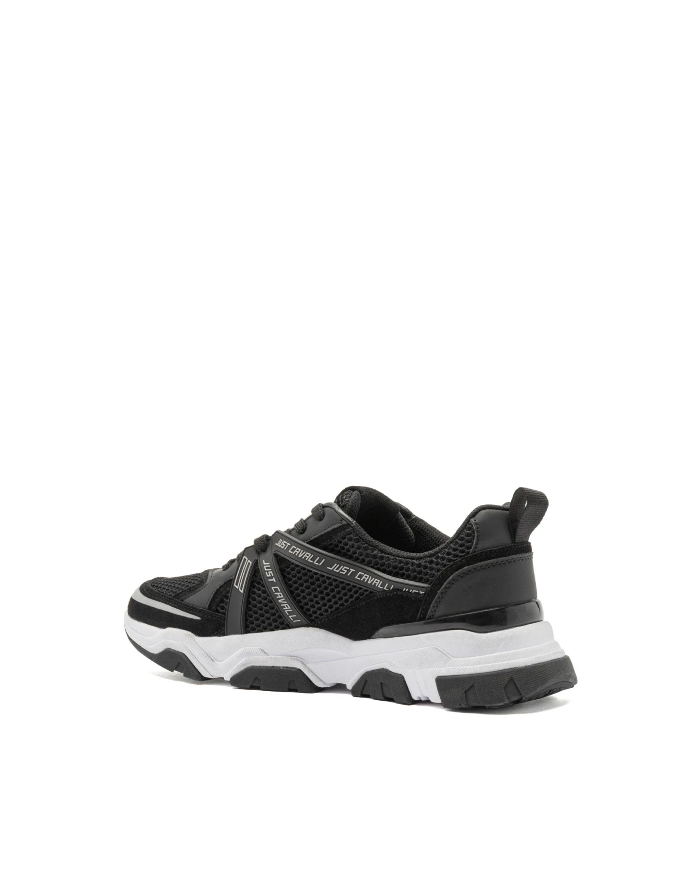 Mixed Material Sneakers with Logo Straps Gallery