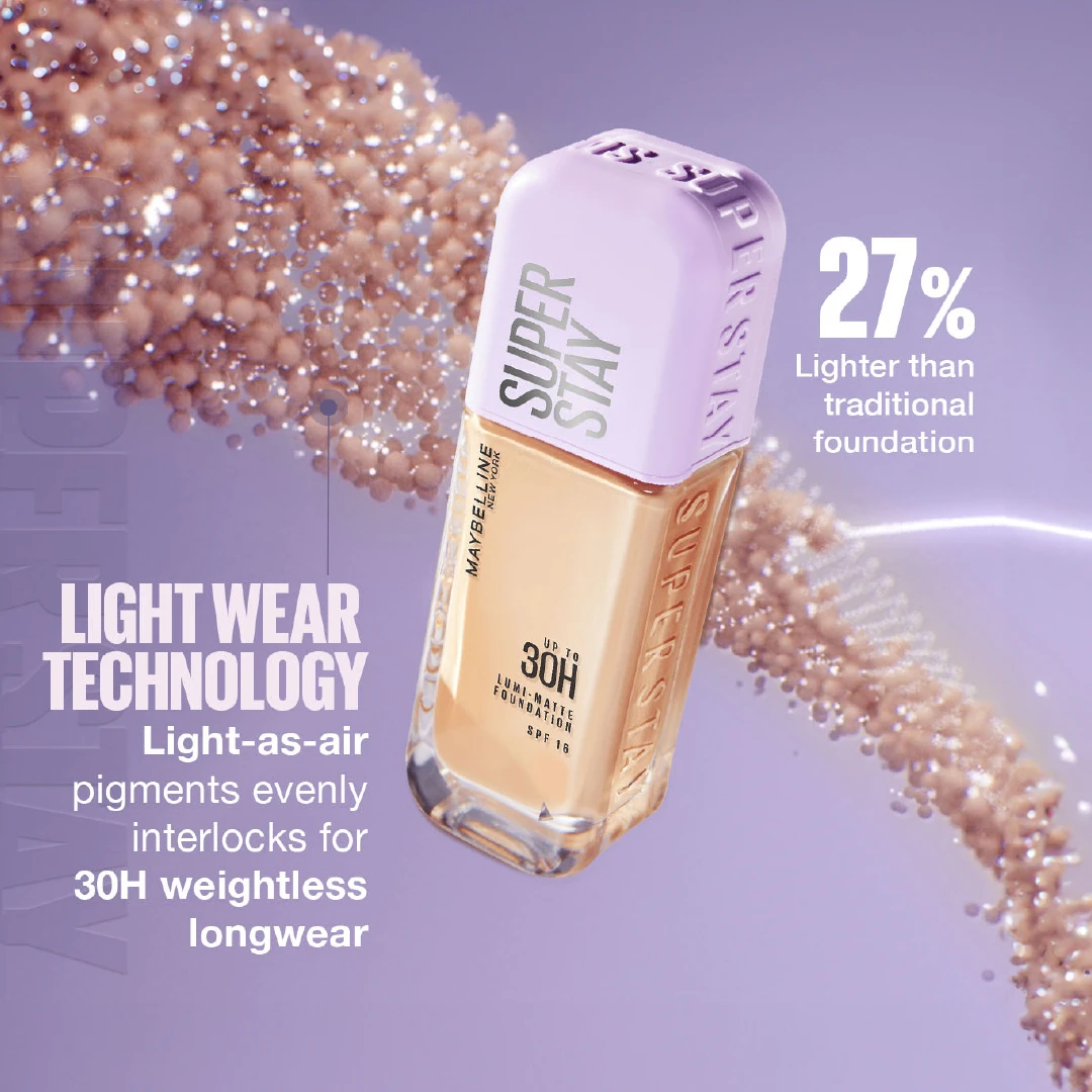 Maybelline New York Super Stay Lumi-Matte, Light As Air Foundation - 30H Longwear Gallery