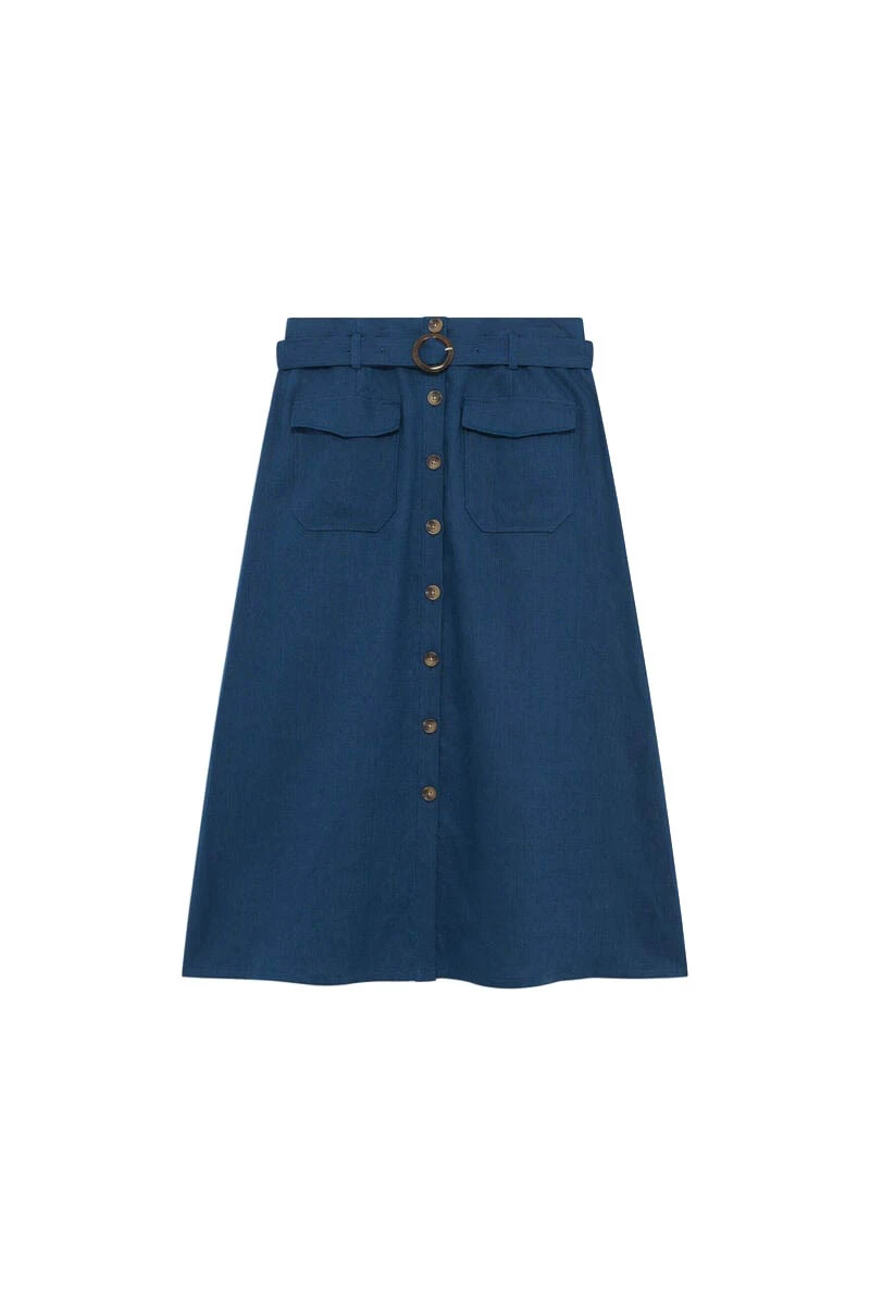 Agnes Linen Mid-Length Trapeze Skirt Gallery