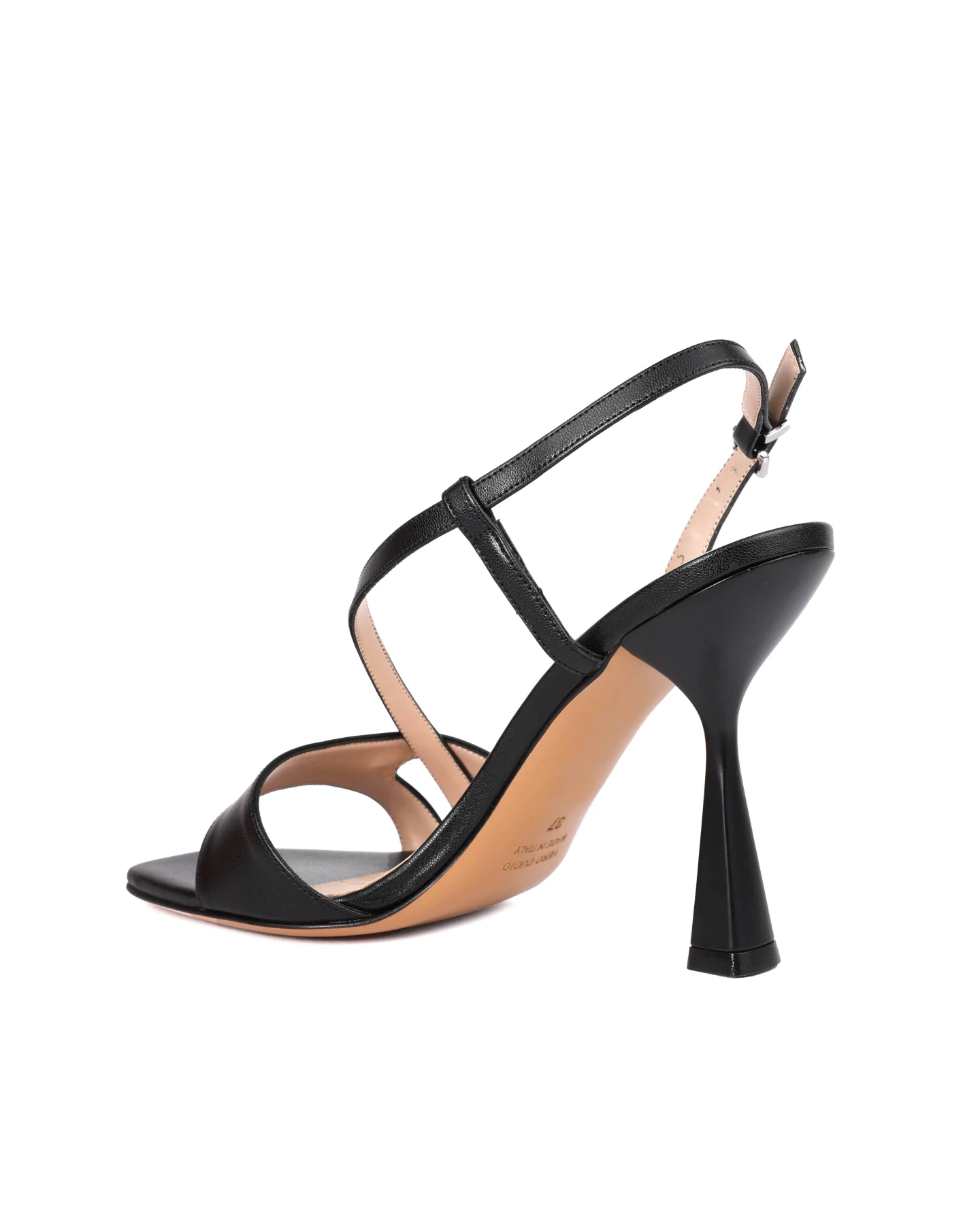 Shimmering Suede Ankle Strap Sandals with Stiletto Heel Gallery