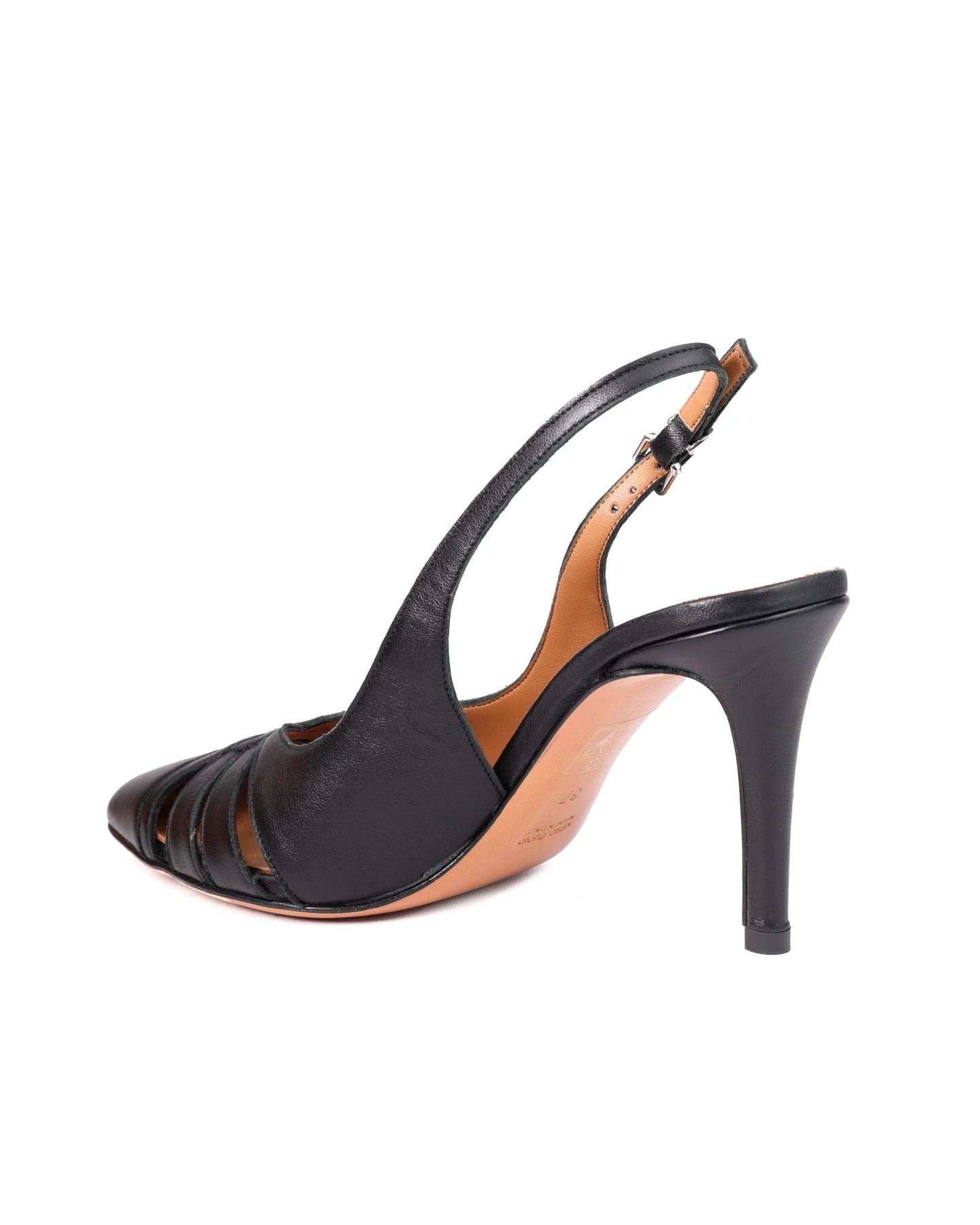 Patent Leather Pointed Toe Slingback Pumps with Cutout Detail Gallery