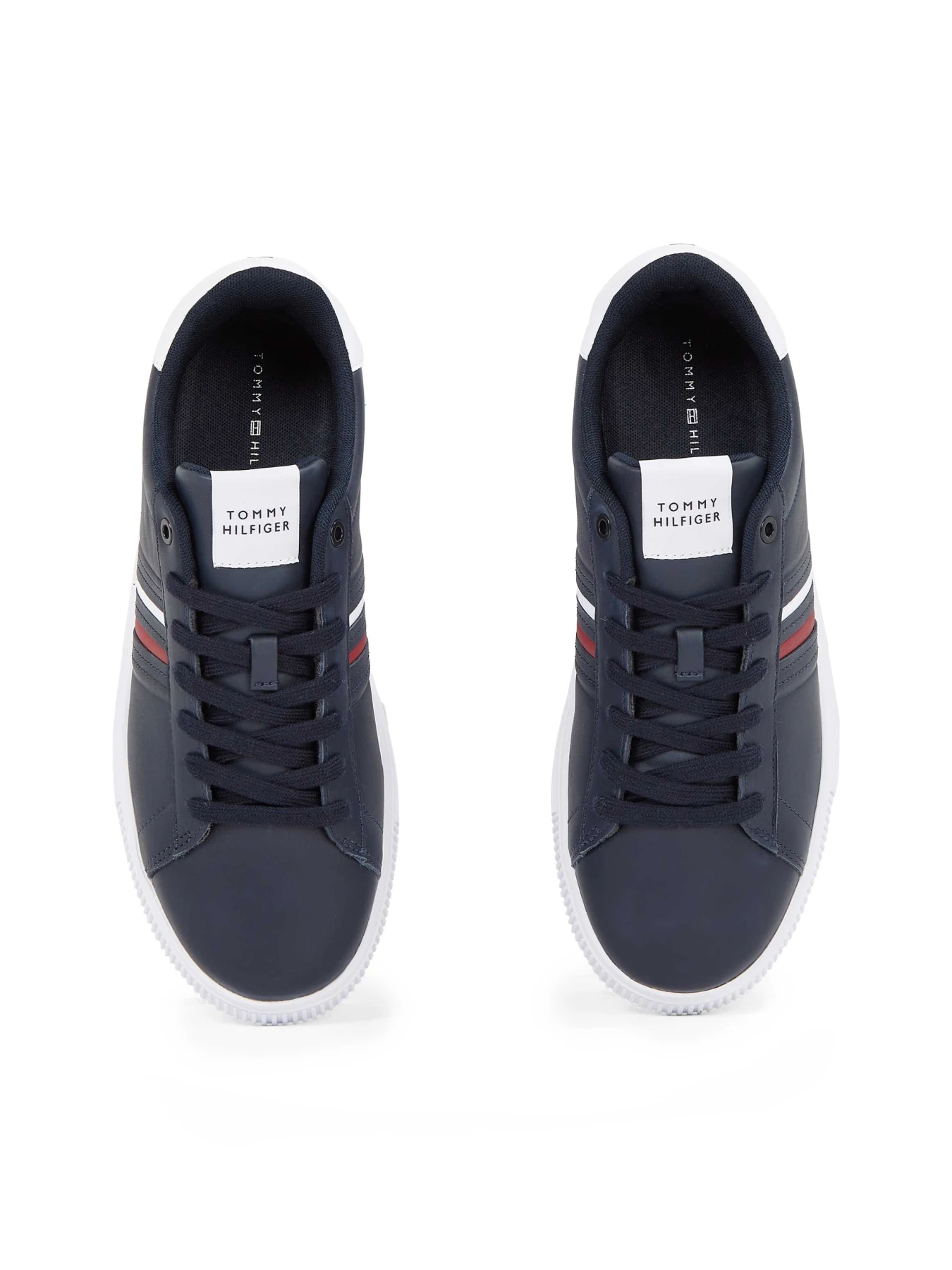 Modern Cupsole Stripes Leather Sneakers Gallery