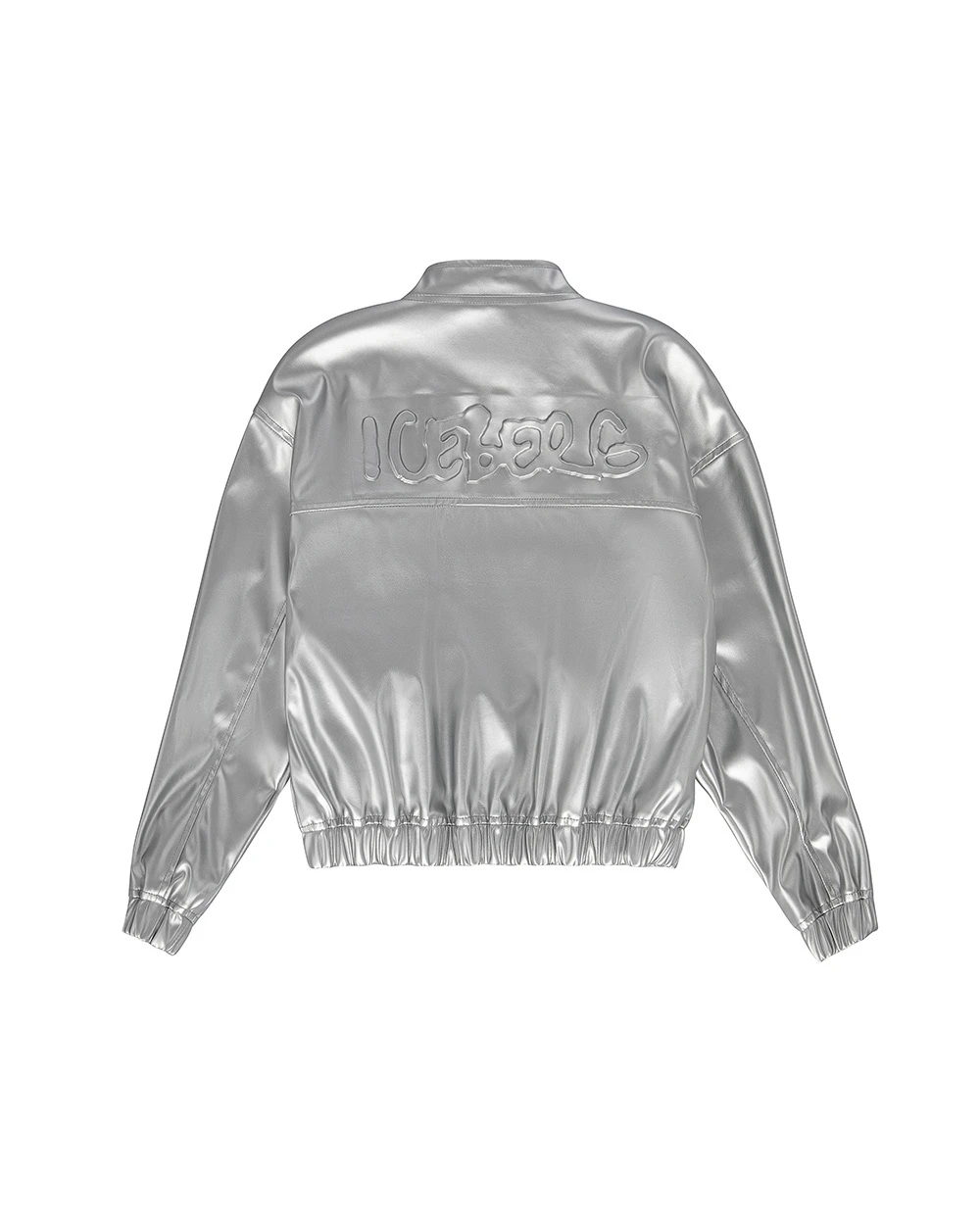  Shiny Cropped Bomber Jacket with Metal Zip Gallery