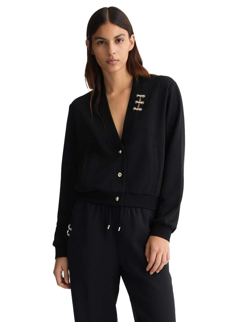 V-neck jacket With bejewelled details Gallery