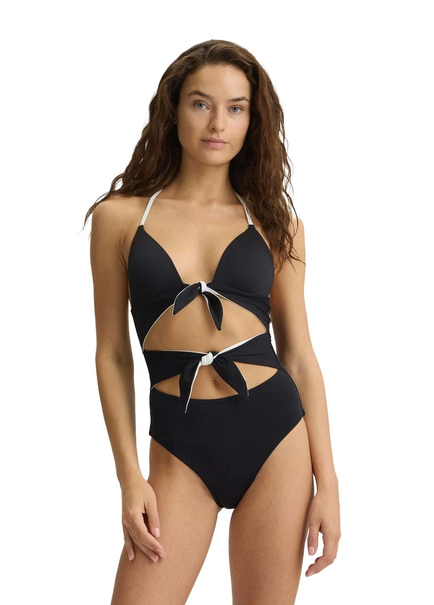 Cutout Halter Neck One-Piece Swimsuit Gallery