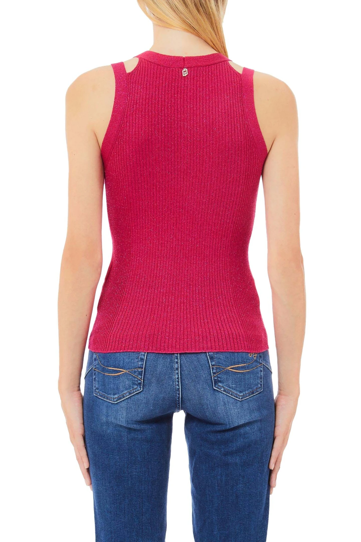 Viscose and lurex blend knit top Gallery