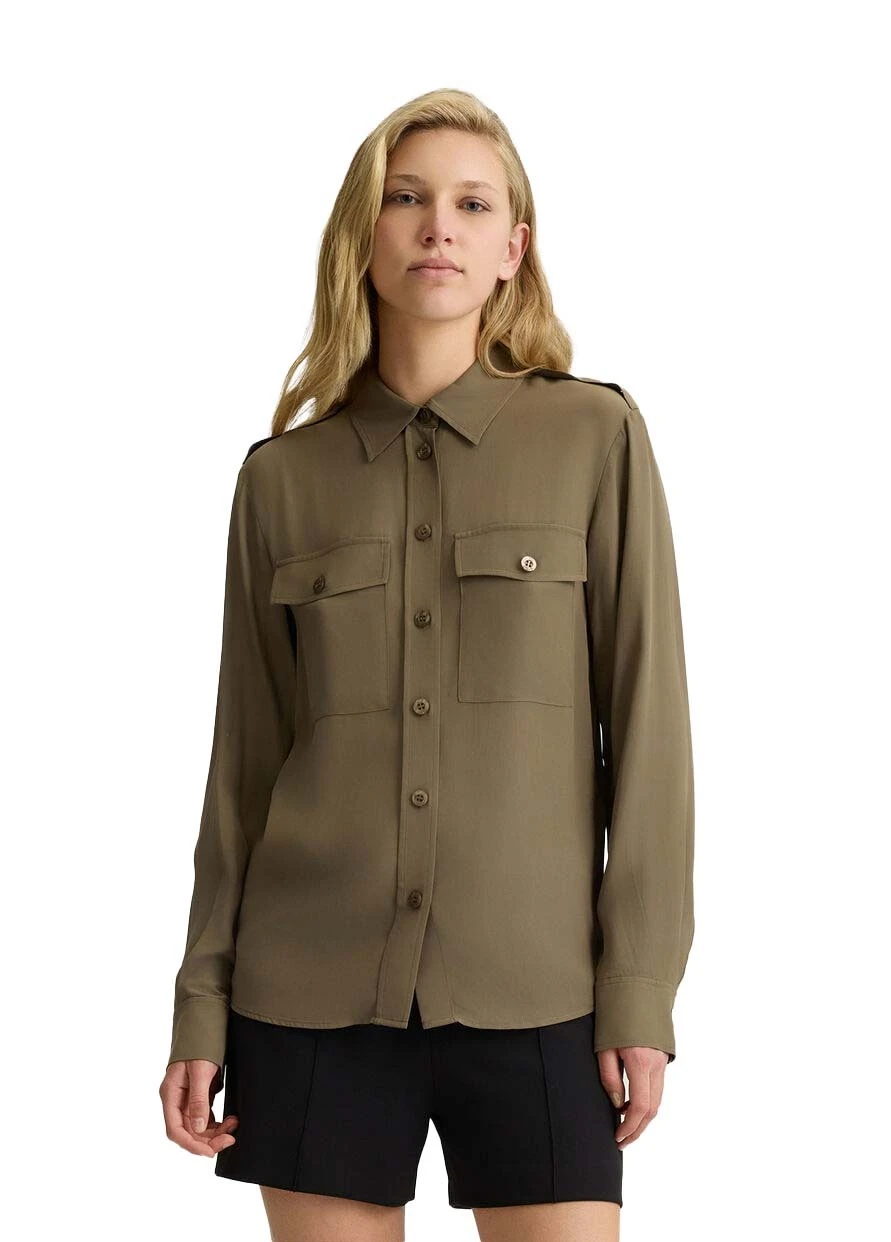 Viscose-blend crepe de chine shirt Gallery