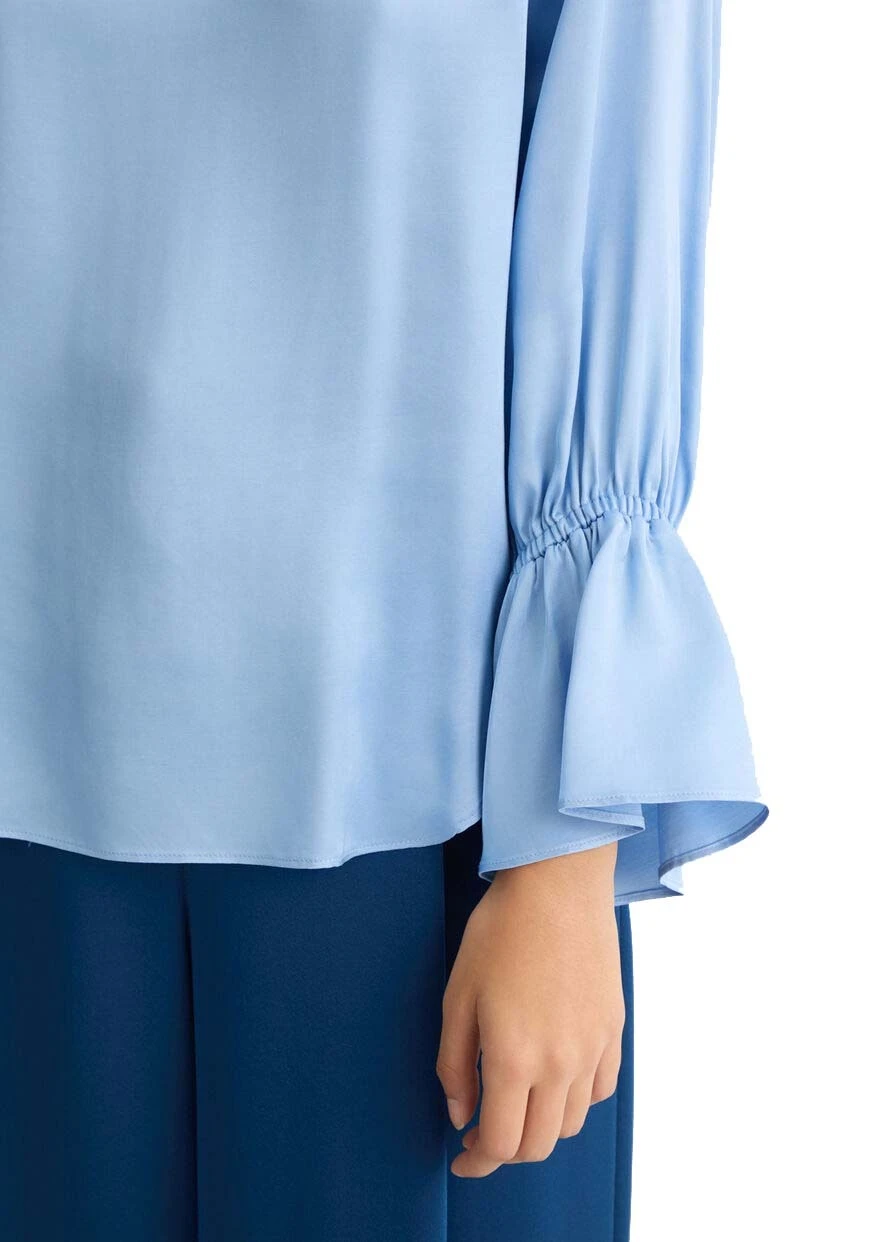 3/4 sleeves viscose satin blouse Gallery