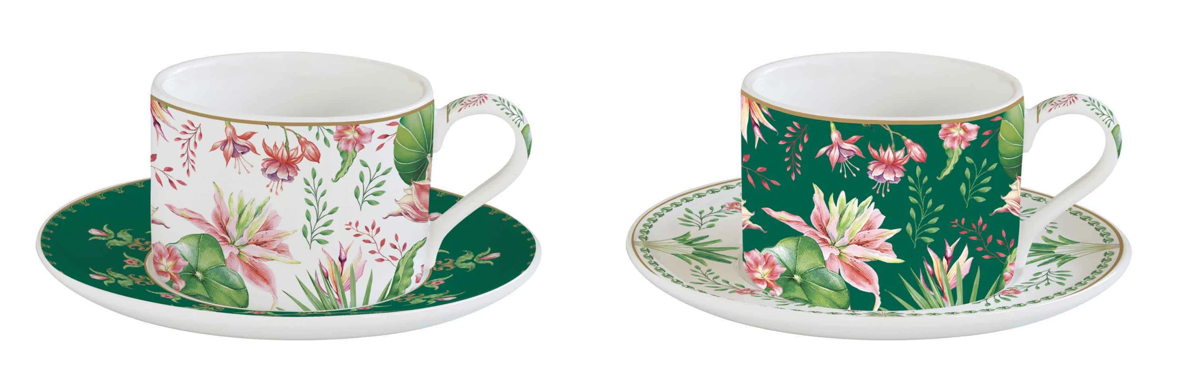 Set 2 porceain cups & saucers  240 ml in gift box Gallery