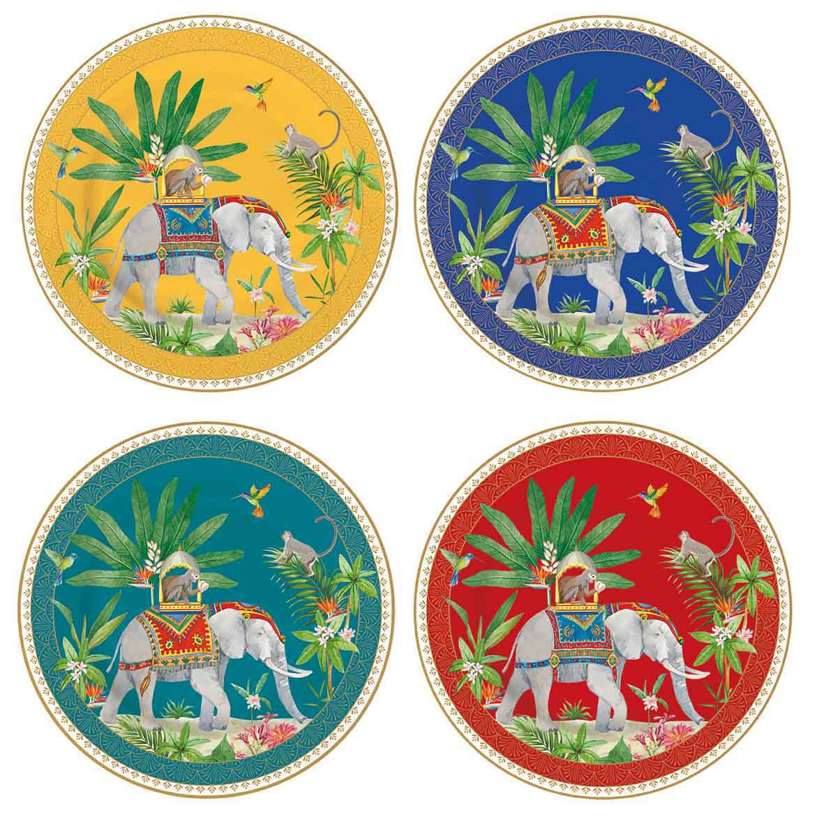 Set 4 porcelain dessert plates Ø 19 cm in hat box MARAJAH Gallery