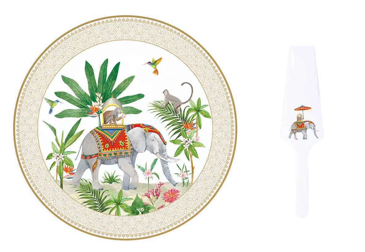 Porcelain cake serving set  Ø 32 cm in color box MARAJAH Gallery