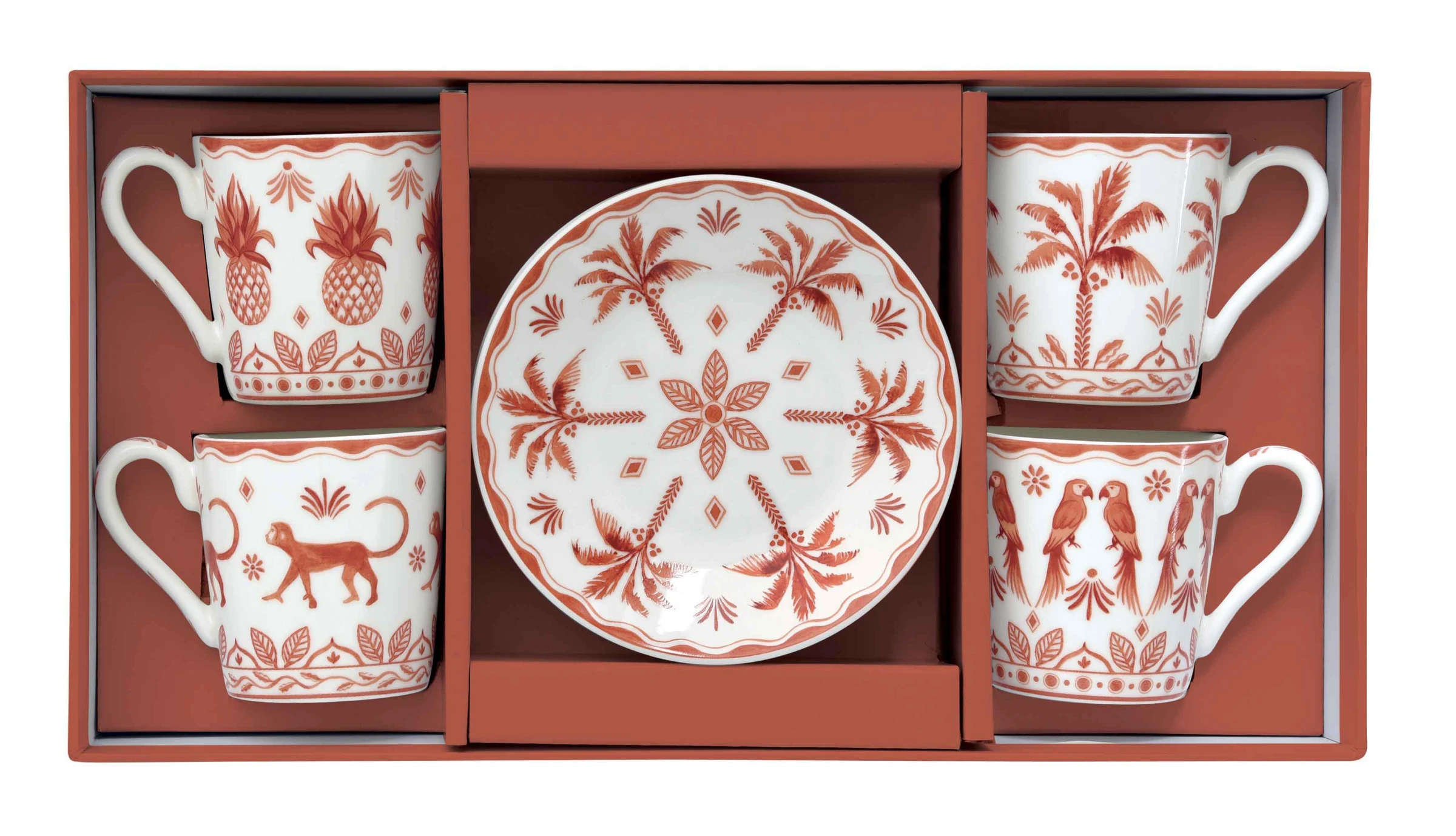Set 4 porc.coffee cups & saucers 100 ml in gift box EXOTIC VIBES (VERS.TANGERINE) Gallery