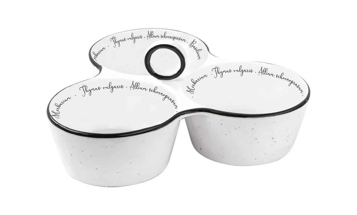 Porcelain appetizer set 20,5x17 cm w/3 bowls in color box  HERBARIUM Gallery