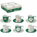 Set 6 coffee cups & saucers in porcelain 100 ml in Gallery