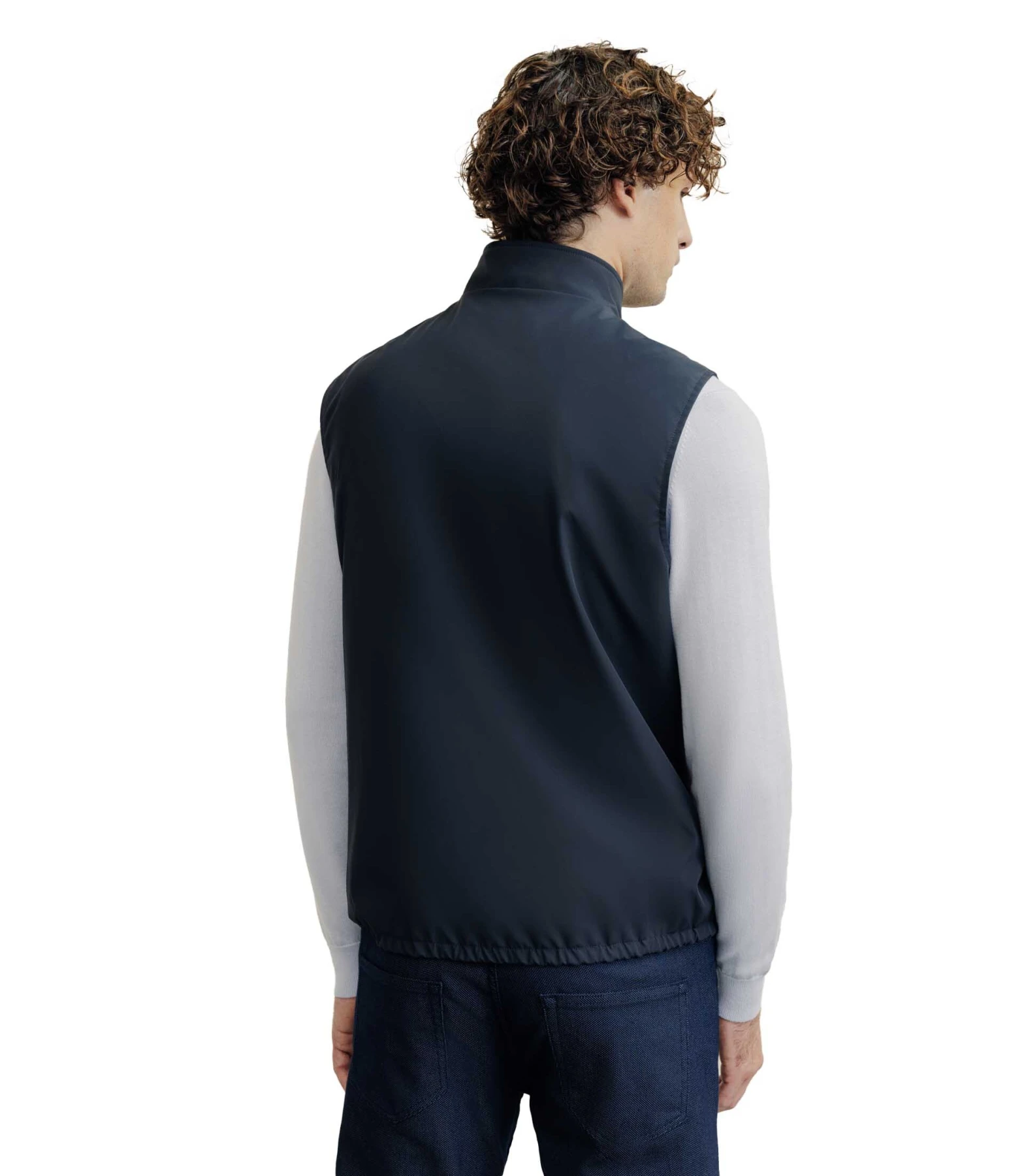 Sleeveless jacket Standing collar Gallery
