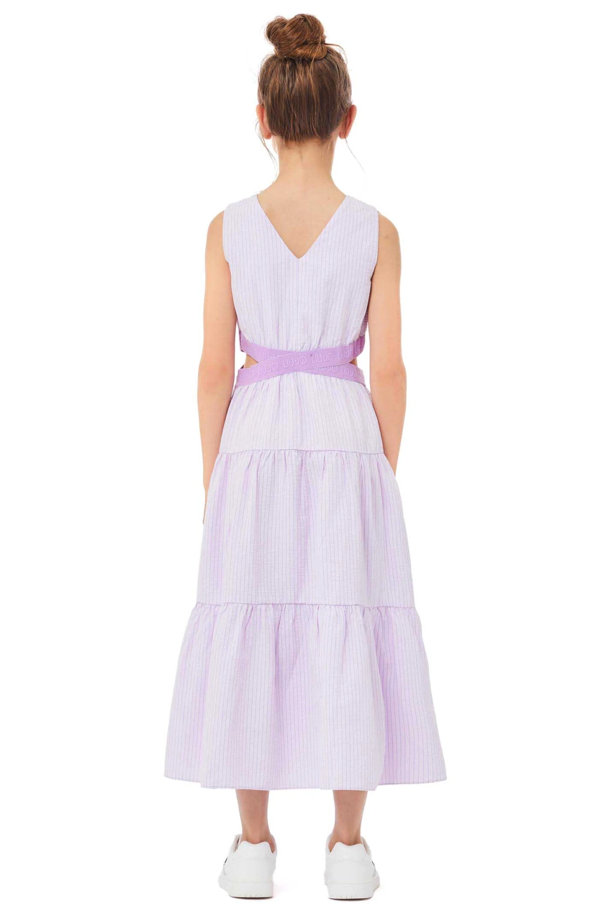 Striped Dress with Logo Waistband Gallery