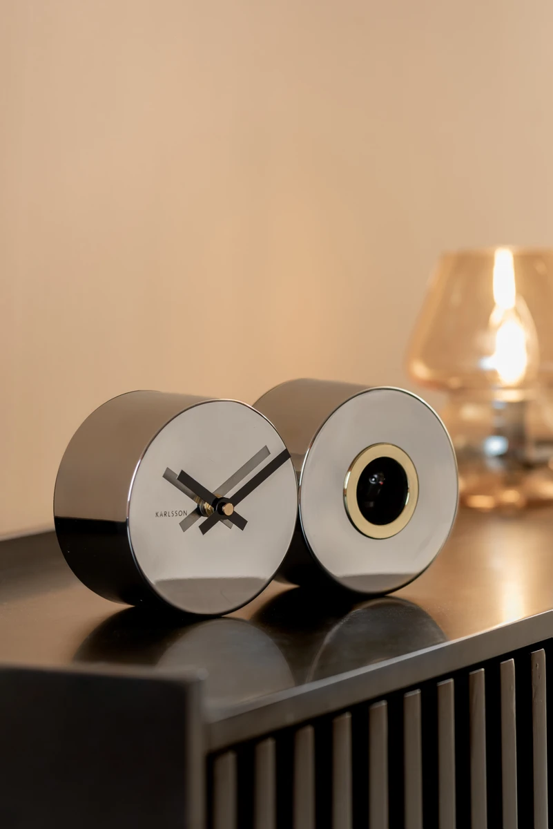 Wall clock Duo Cuckoo chrome plated Gallery