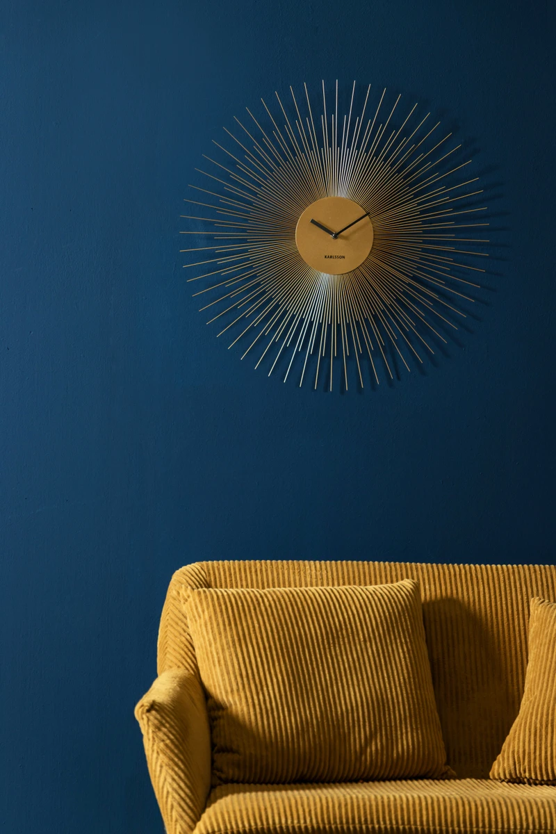 Wall clock Peony steel large gold Gallery