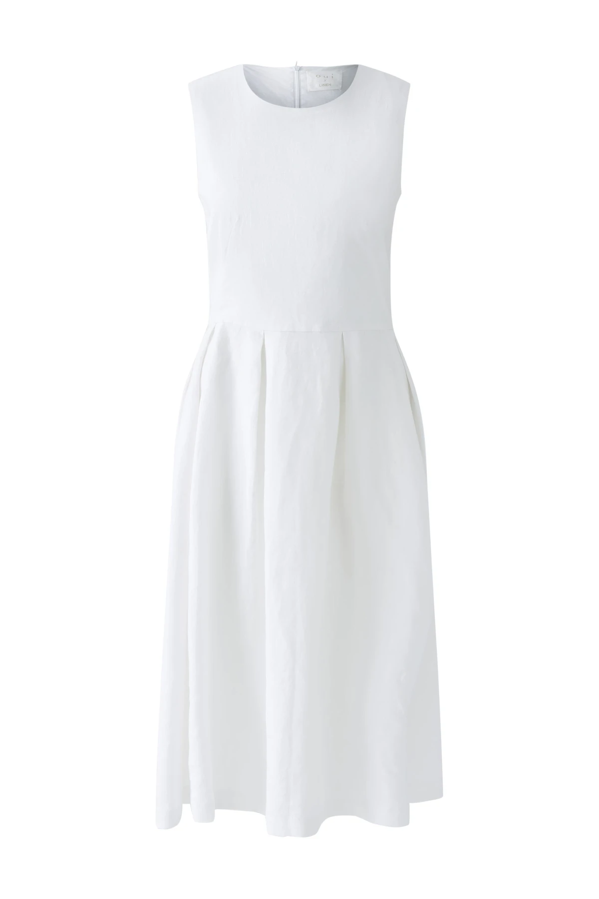 Linen Sleeveless Pleated Midi Dress Gallery