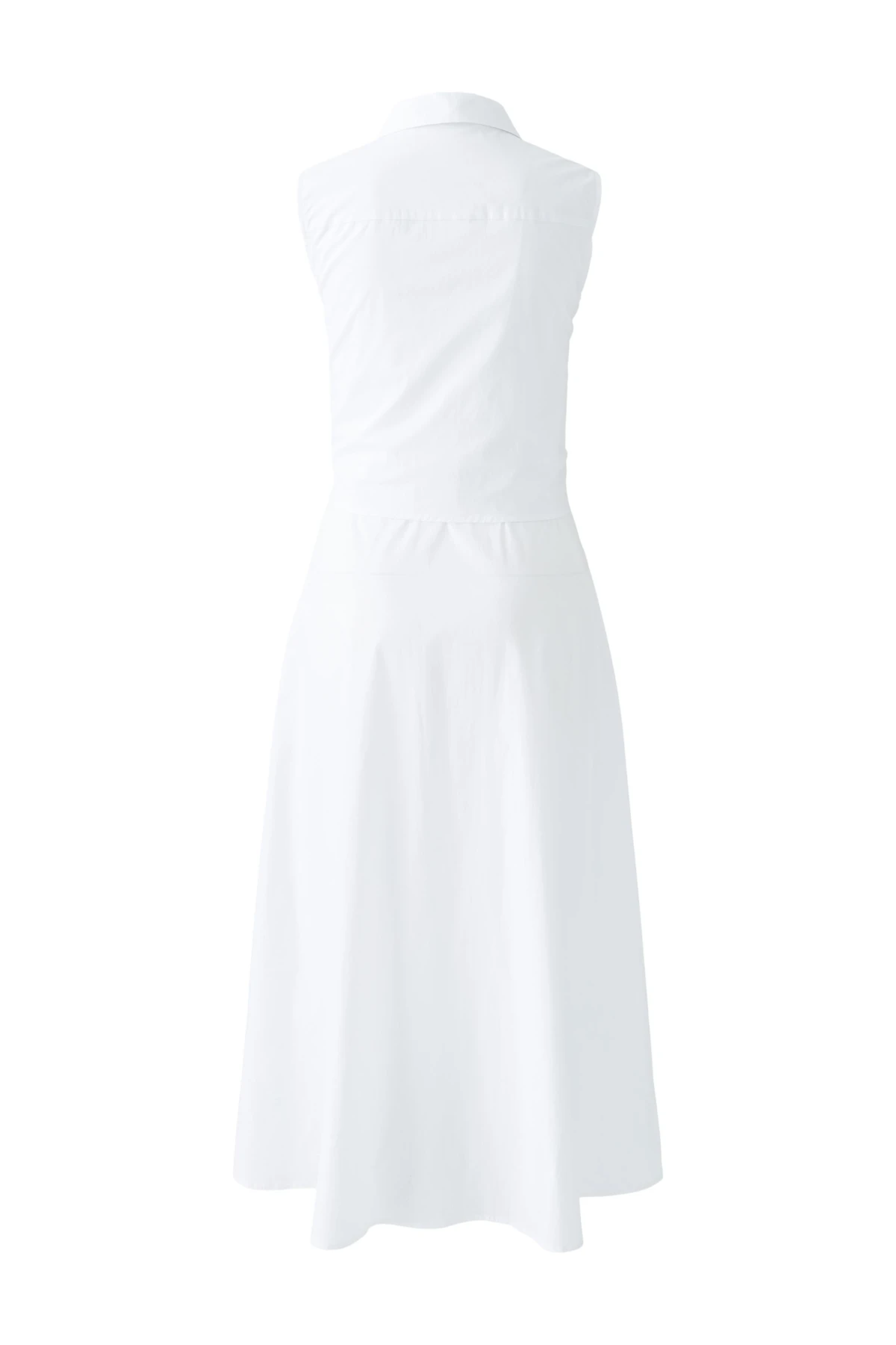  Sleeveless Midi Shirt Dress with Tie Waist Gallery