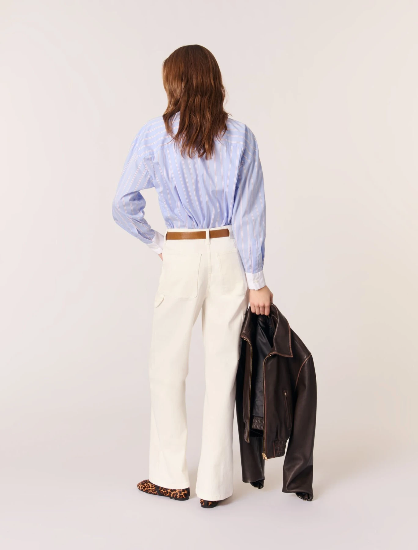 Striped shirt with beaded collar
 Gallery