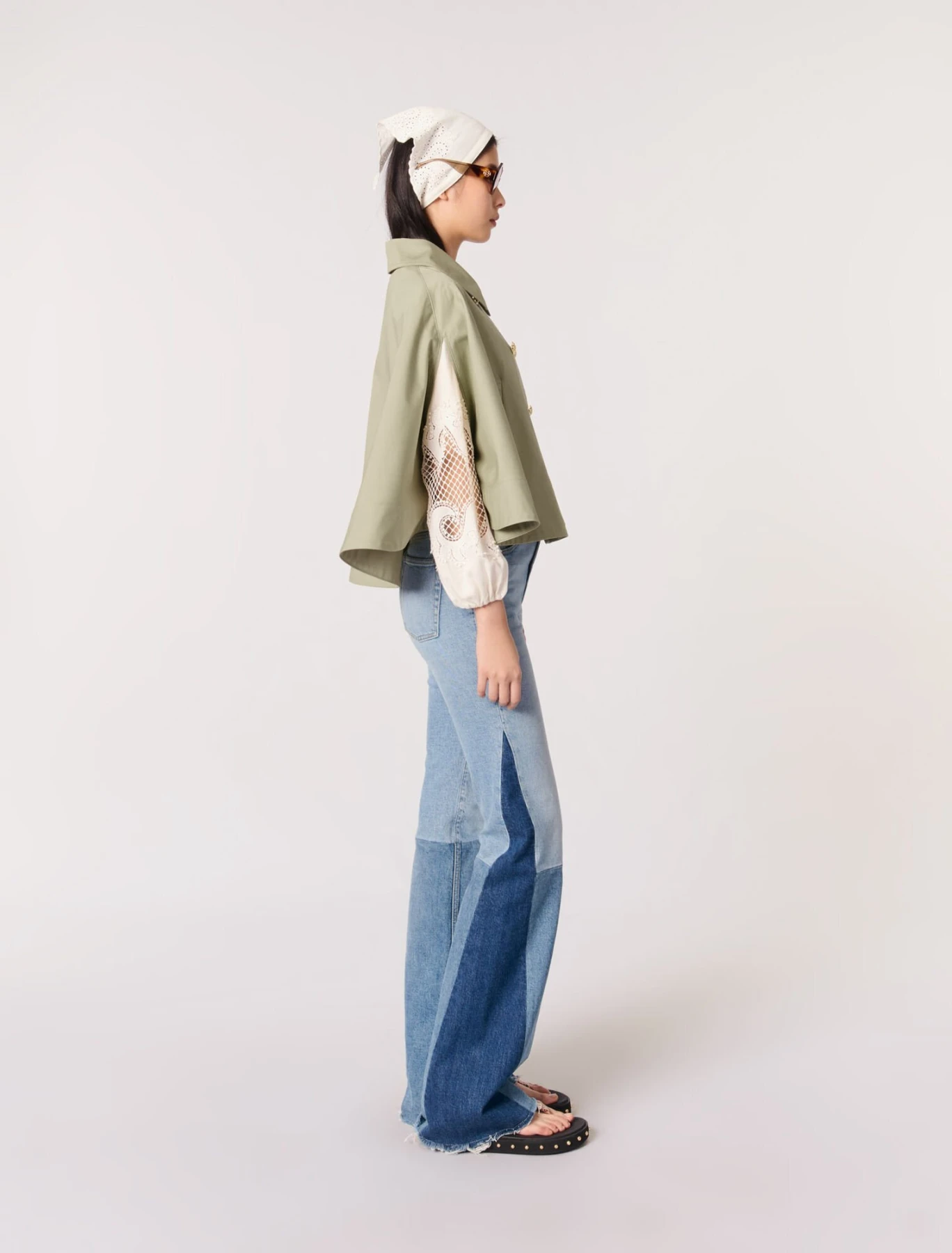 Short cape-effect trench coat Gallery