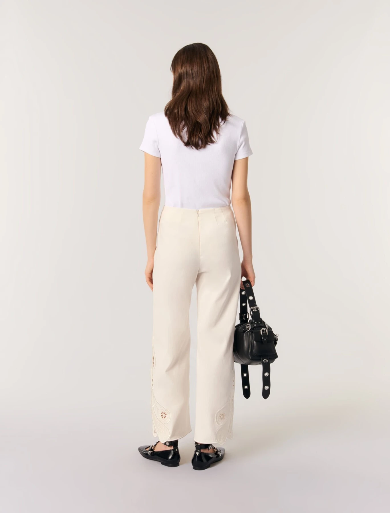 Embroidered Wide Leg trousers Gallery