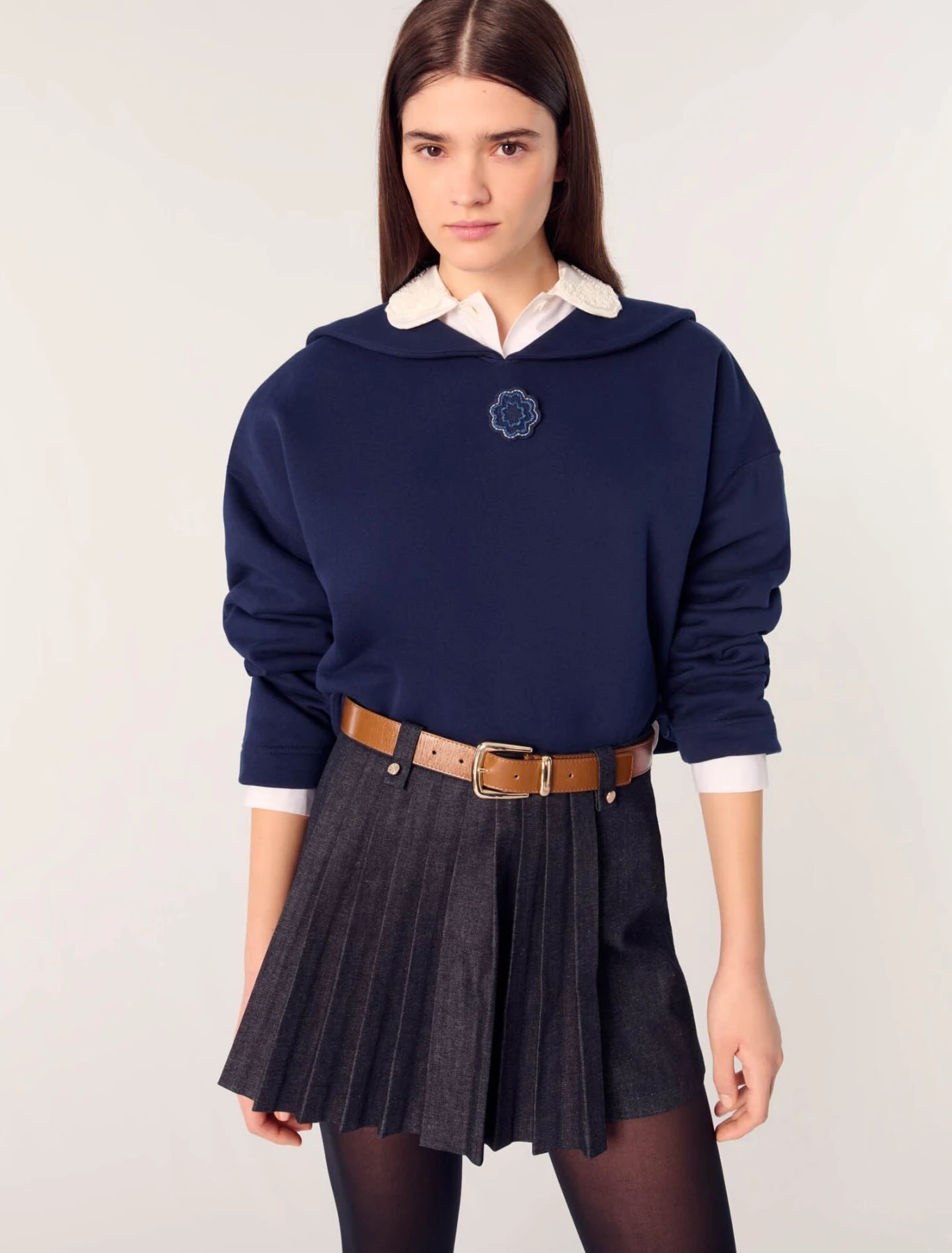 Cropped Sweatshirt With Embroidery Gallery