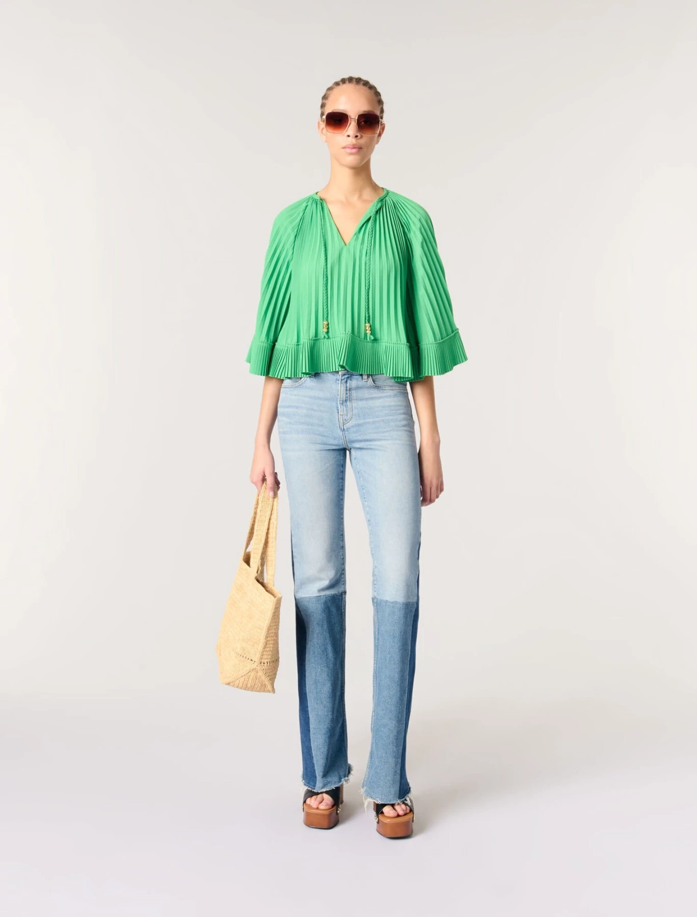 Cape effect pleated top Gallery