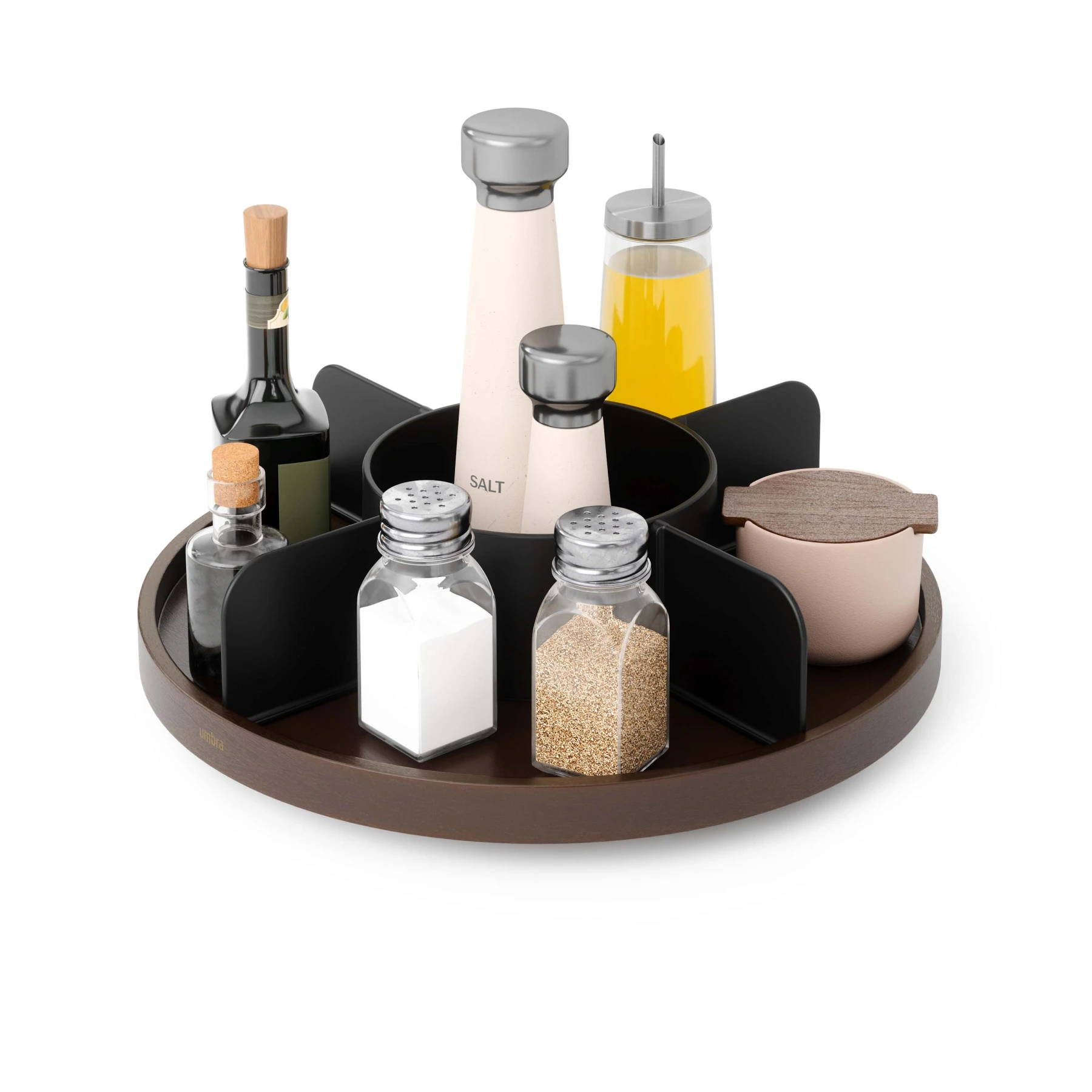 BELLWOOD LAZY SUSAN DIVIDED BLK/WAL Gallery