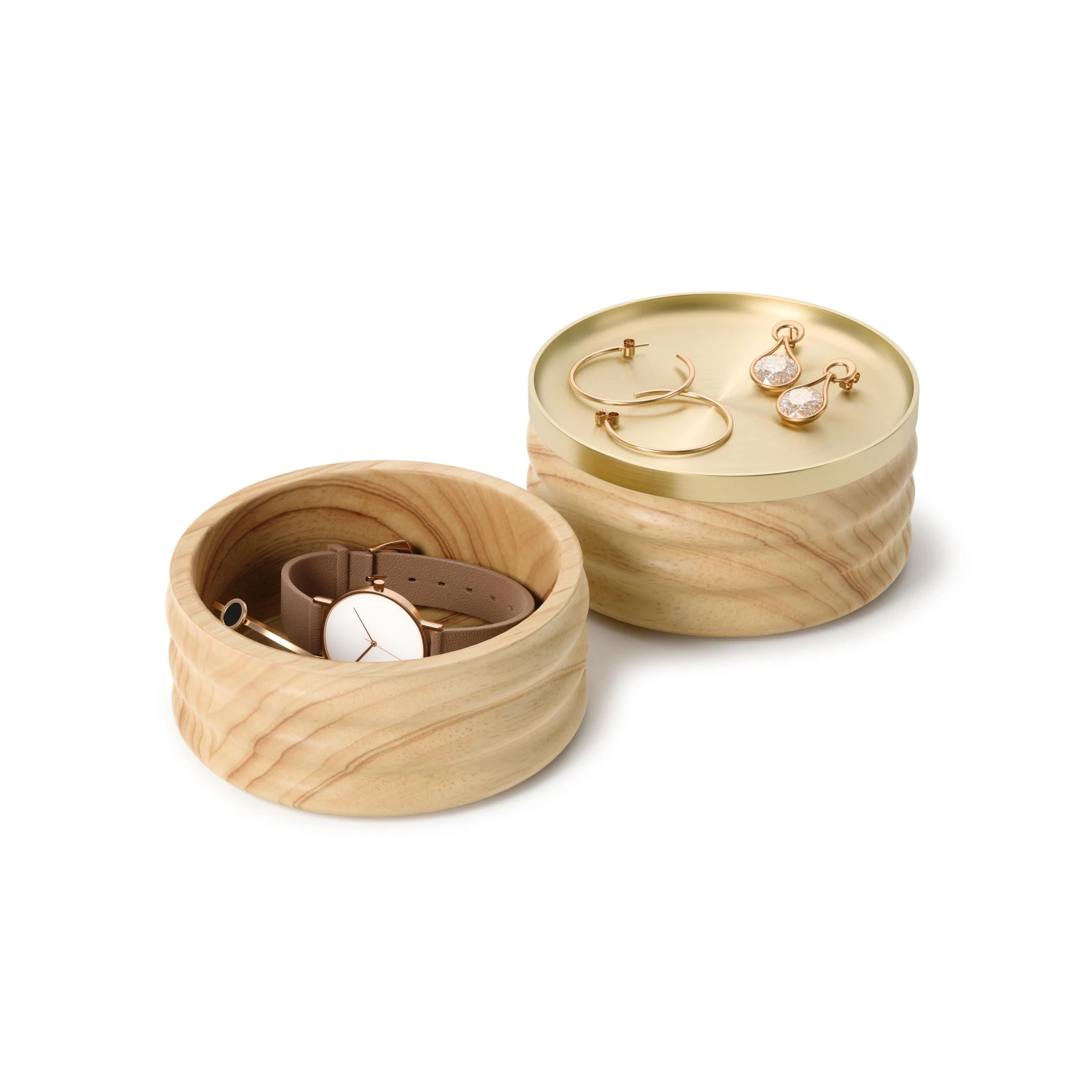 TESORA WOOD STORAGE BOX NAT/BRAS Gallery