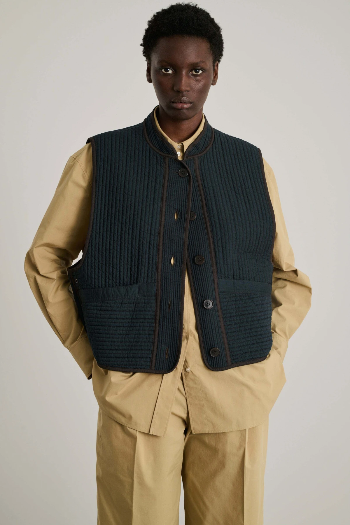 cotton sleeveless gilet Gallery