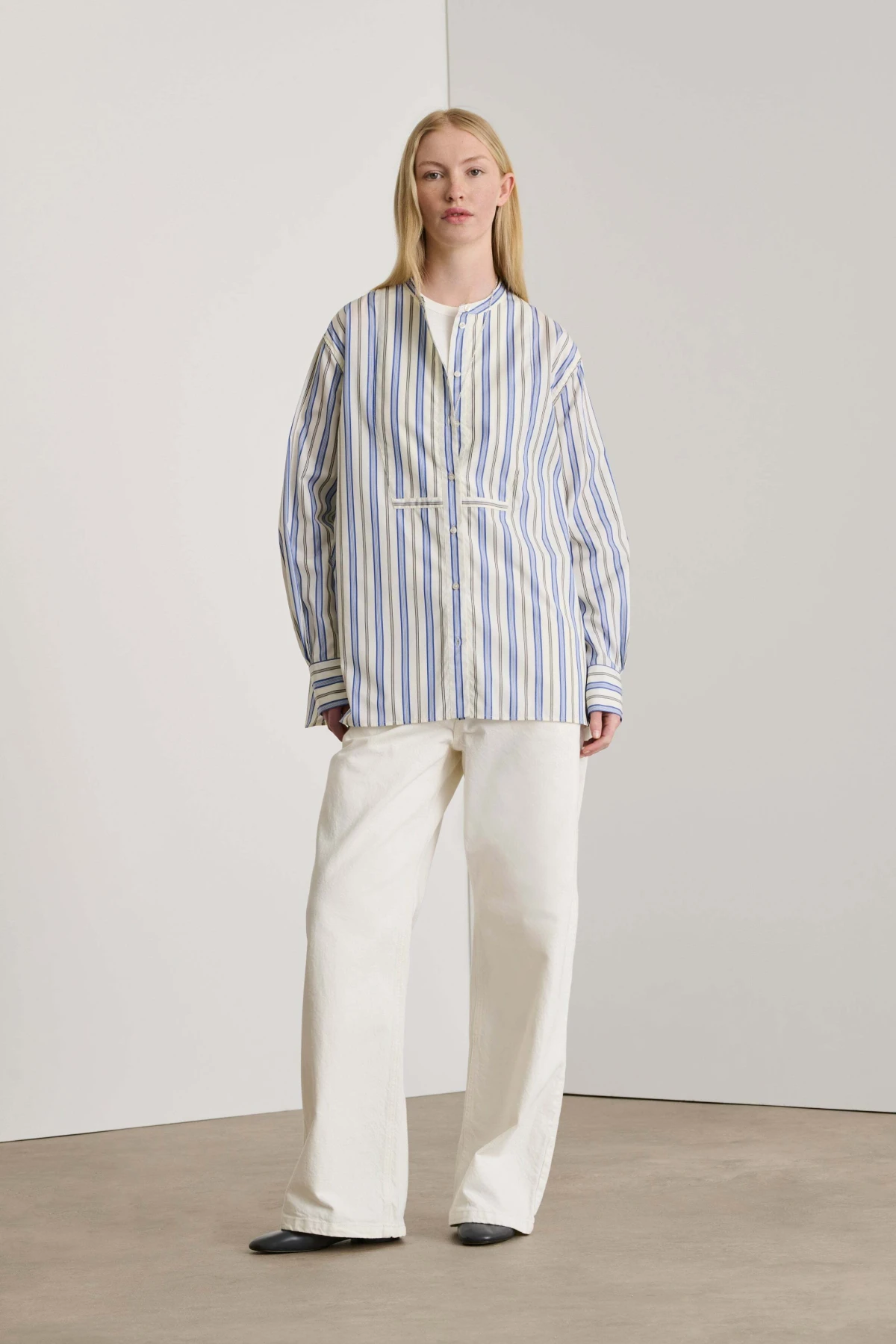 striped cotton poplin shirt  Gallery