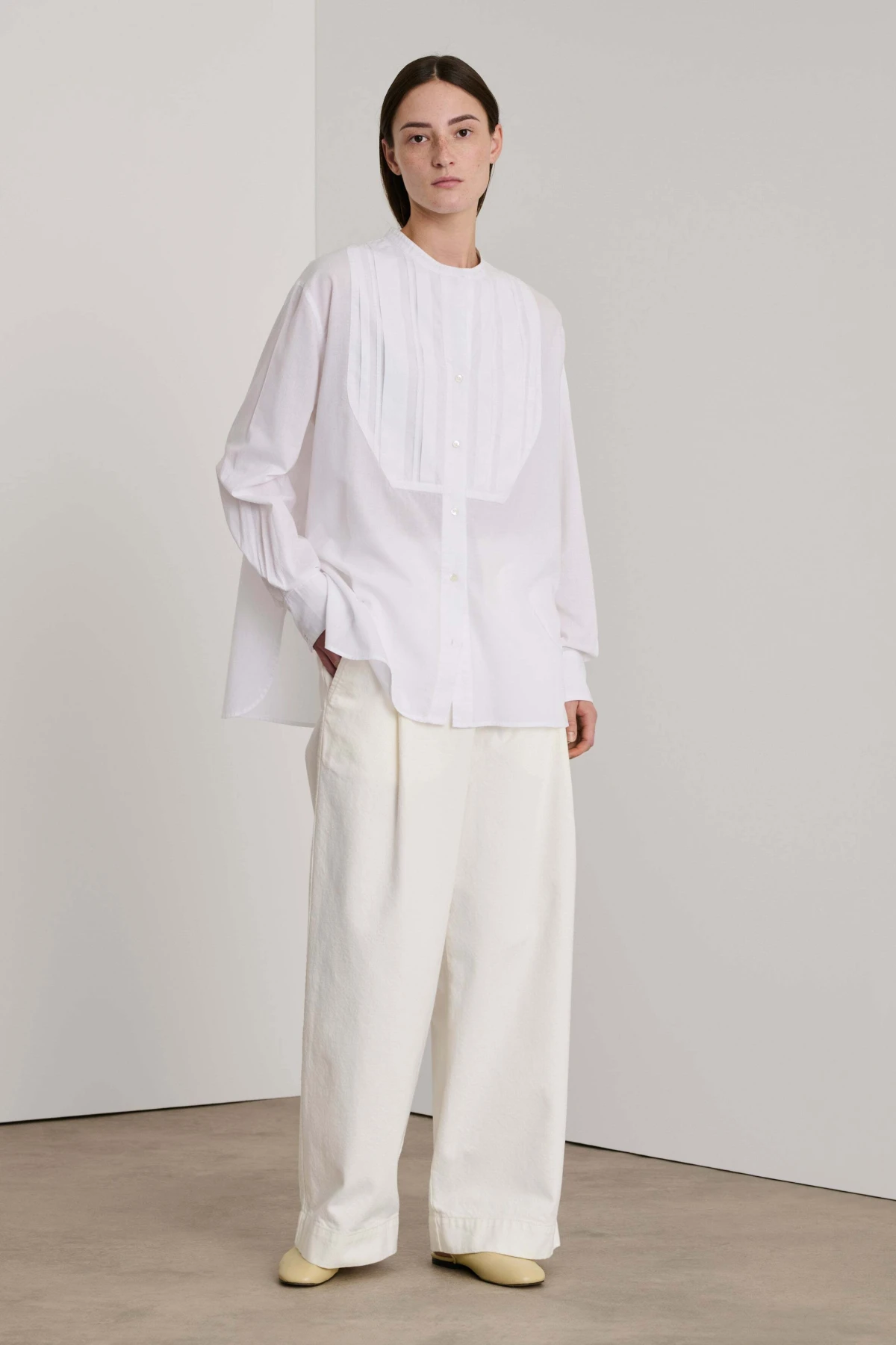 Loose fit Long balloon sleeves voile shirt Gallery