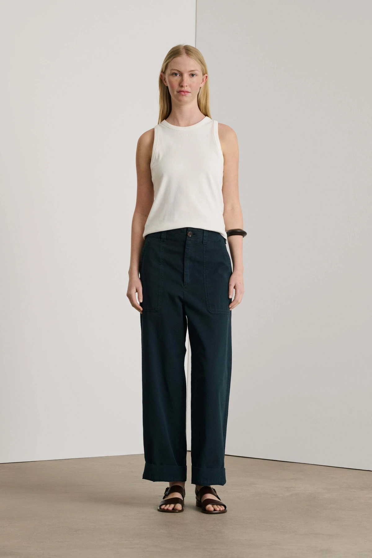  Straight  loose fit Cotton Trousers Gallery