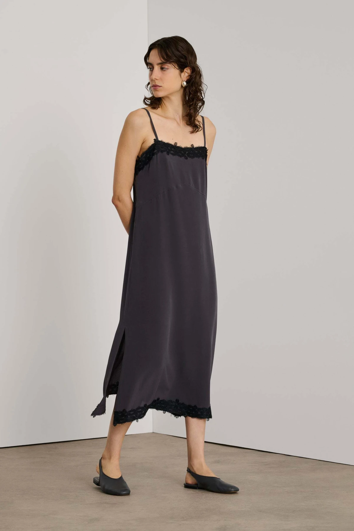 Silk and lace midi dress Gallery