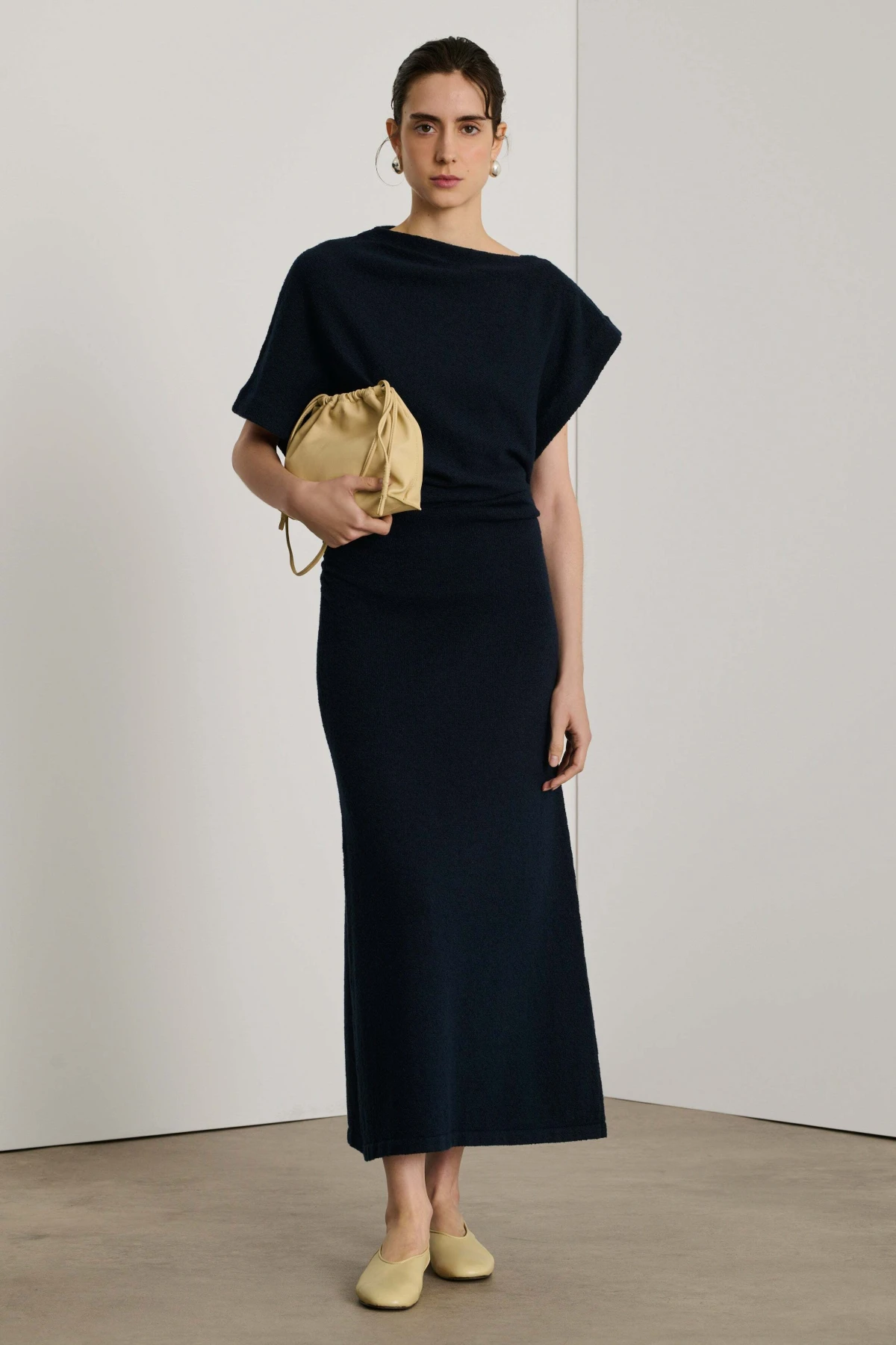  Close-fitting cut Short sleeves maxi dress Gallery