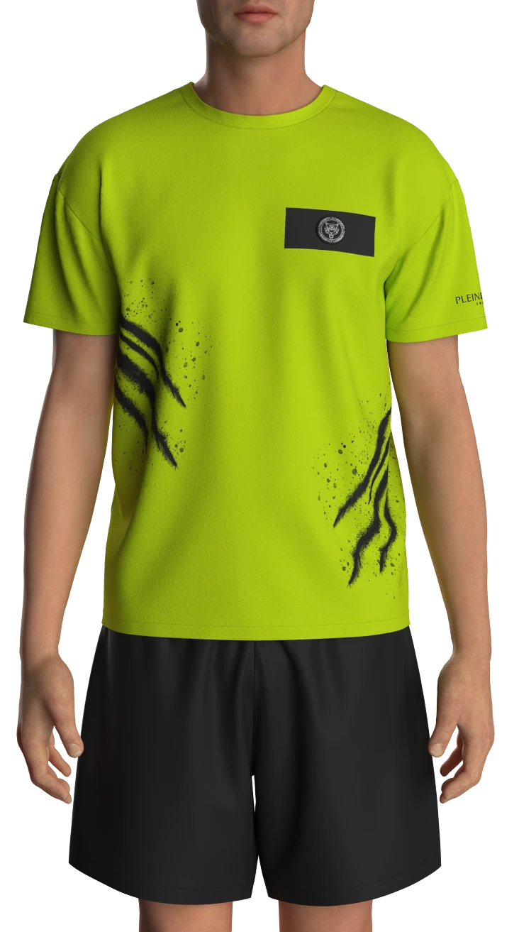 Short Sleeve T-shirt with Splatter Design and Logo Patch Gallery
