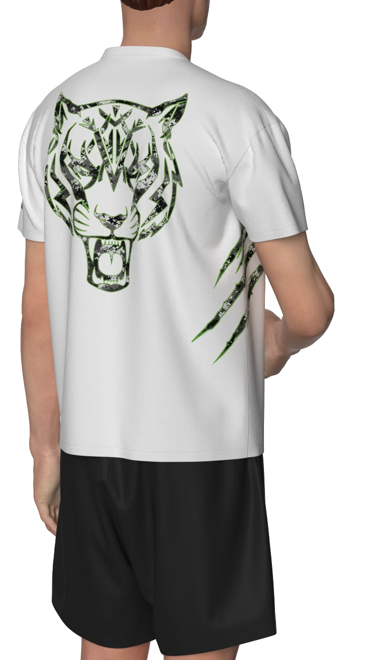 Short Sleeve T-shirt with tiger head print on back Gallery