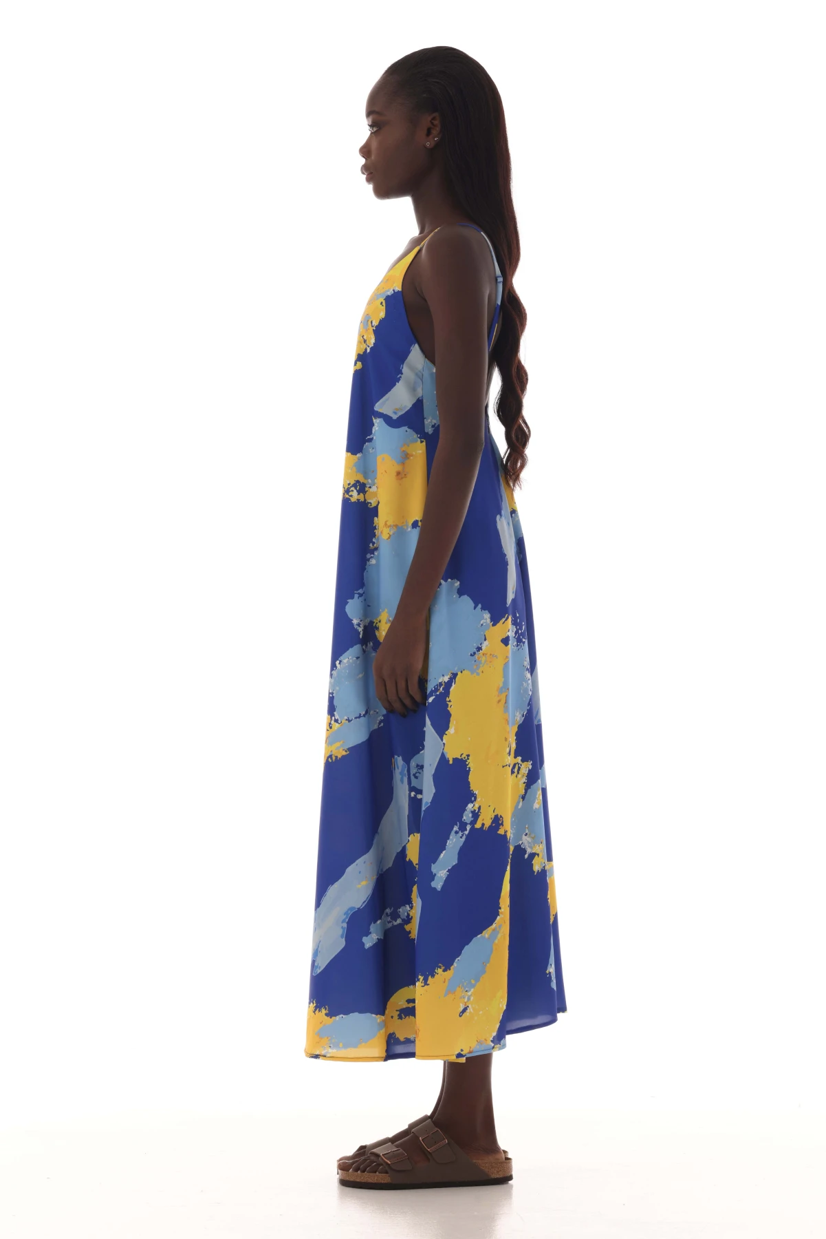 Flowy sleeveless maxi dress with adjustable spaghetti straps Gallery