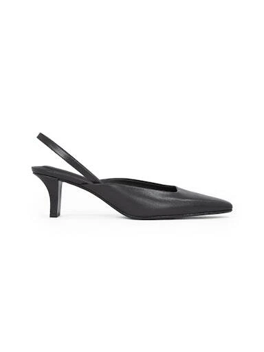 Leather Heeled Mule Pumps Gallery
