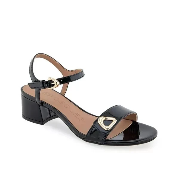 Low Block Heal Leather Sandals Gallery