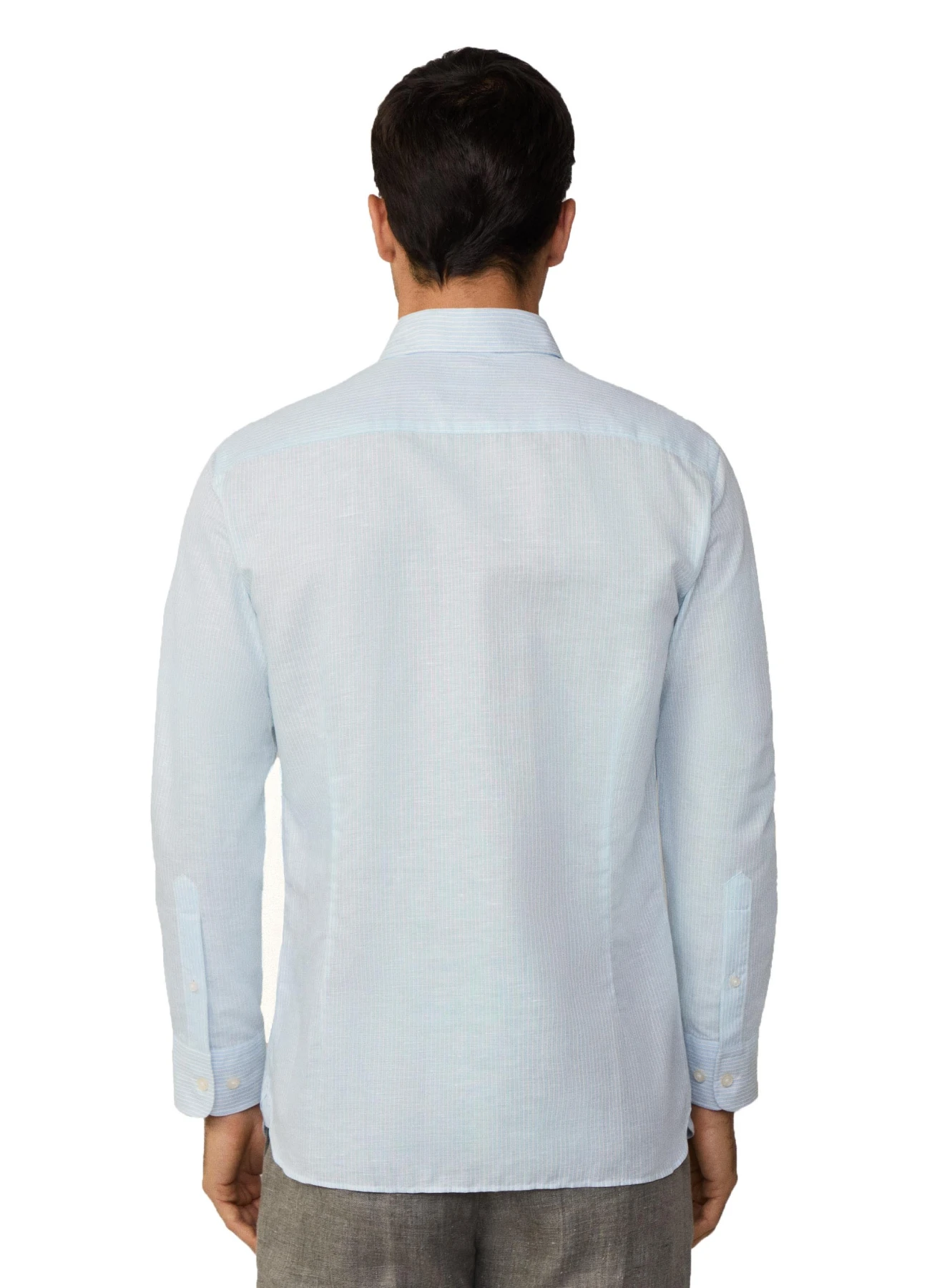 Tailored Fit Linen Bengal Stripe Shirt Gallery
